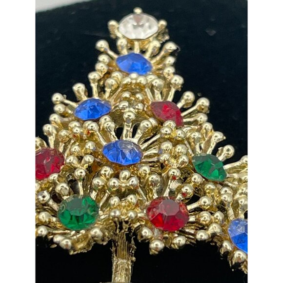 Hair Accessory Barrette Christmas Tree Gold Red Blue Colors - Picture 9 of 9